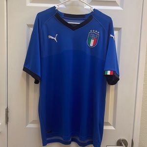Puma Men’s Italia Soccer 17/18 Home Jersey Power Blue/Peacoat